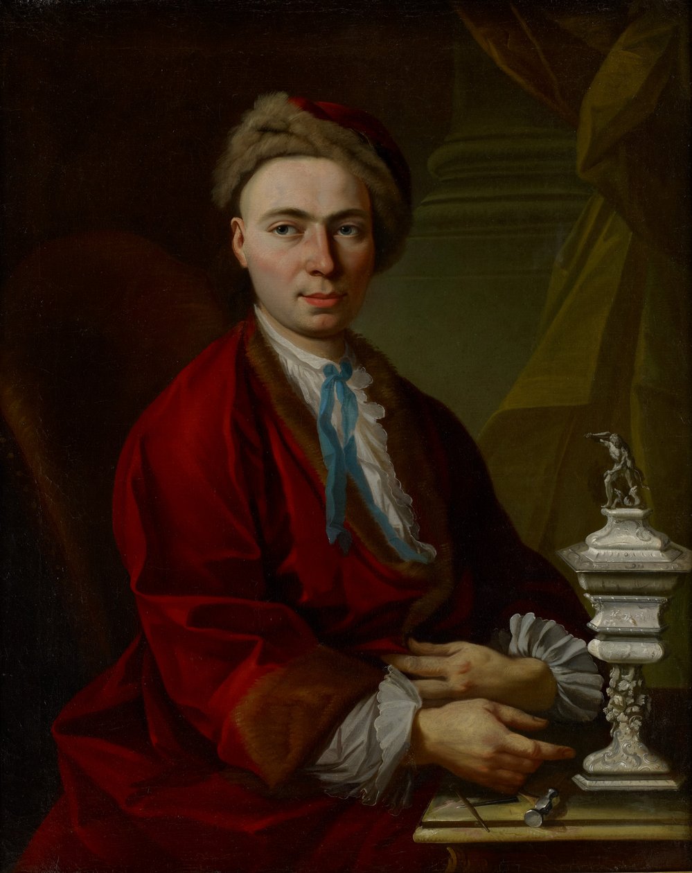 Portret złotnika Johanna Friedricha Baera, ok. 1770 autorstwa Johann Daniel Heimlich