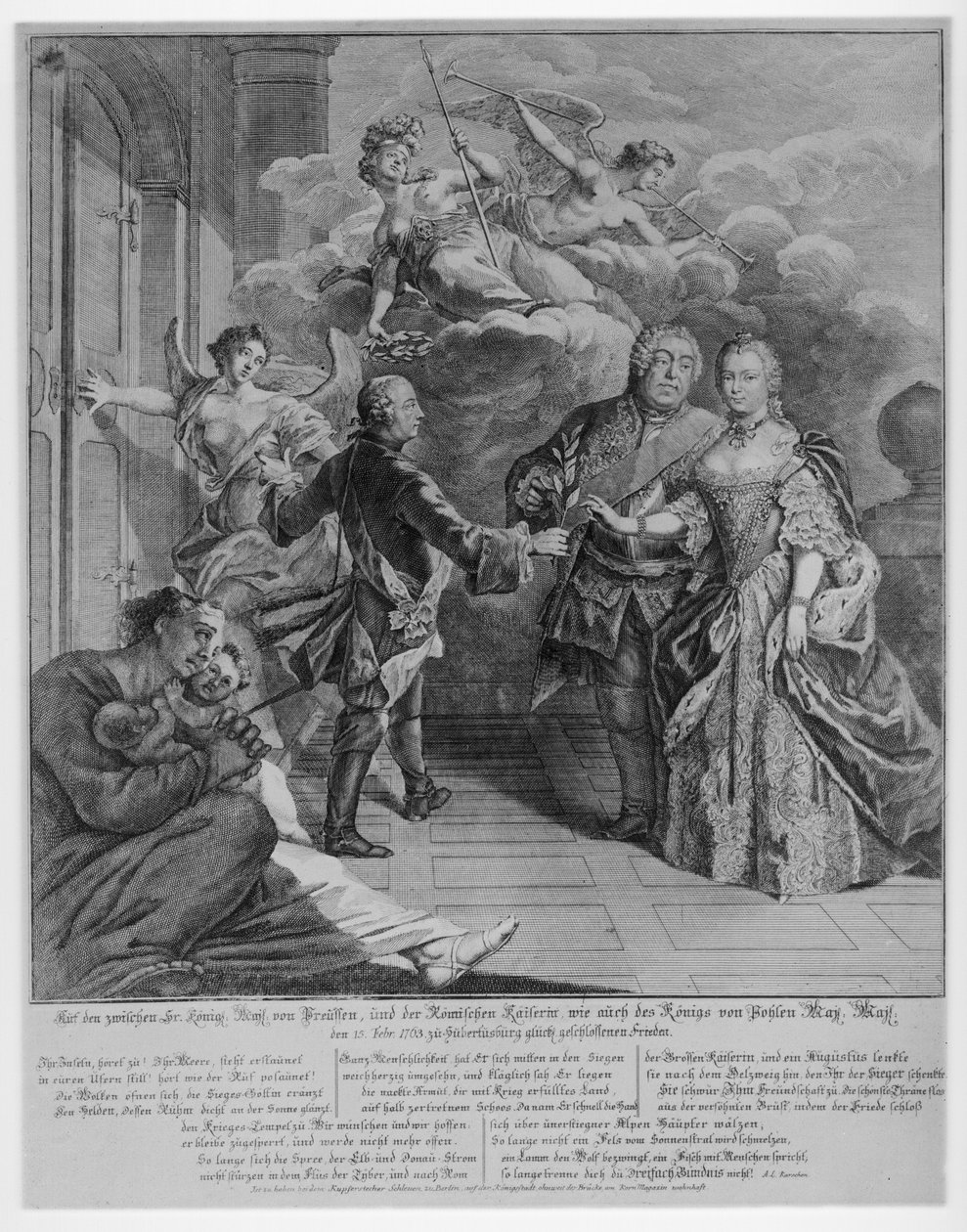 1763 cisza w Hubertusburgu autorstwa Johann David Schleuen