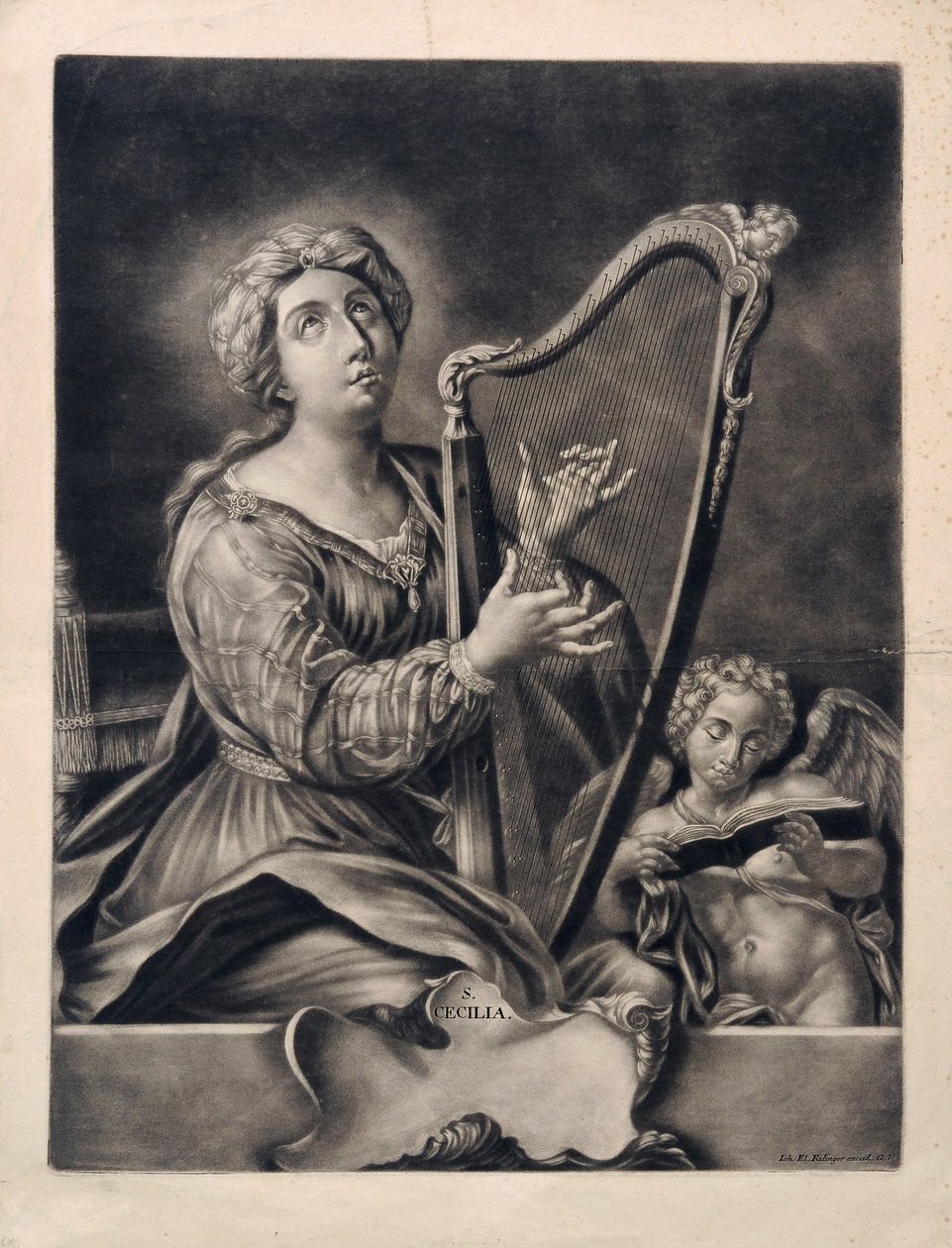 Johann Elias Ridinger S Cecilia autorstwa Johann Elias Ridinger
