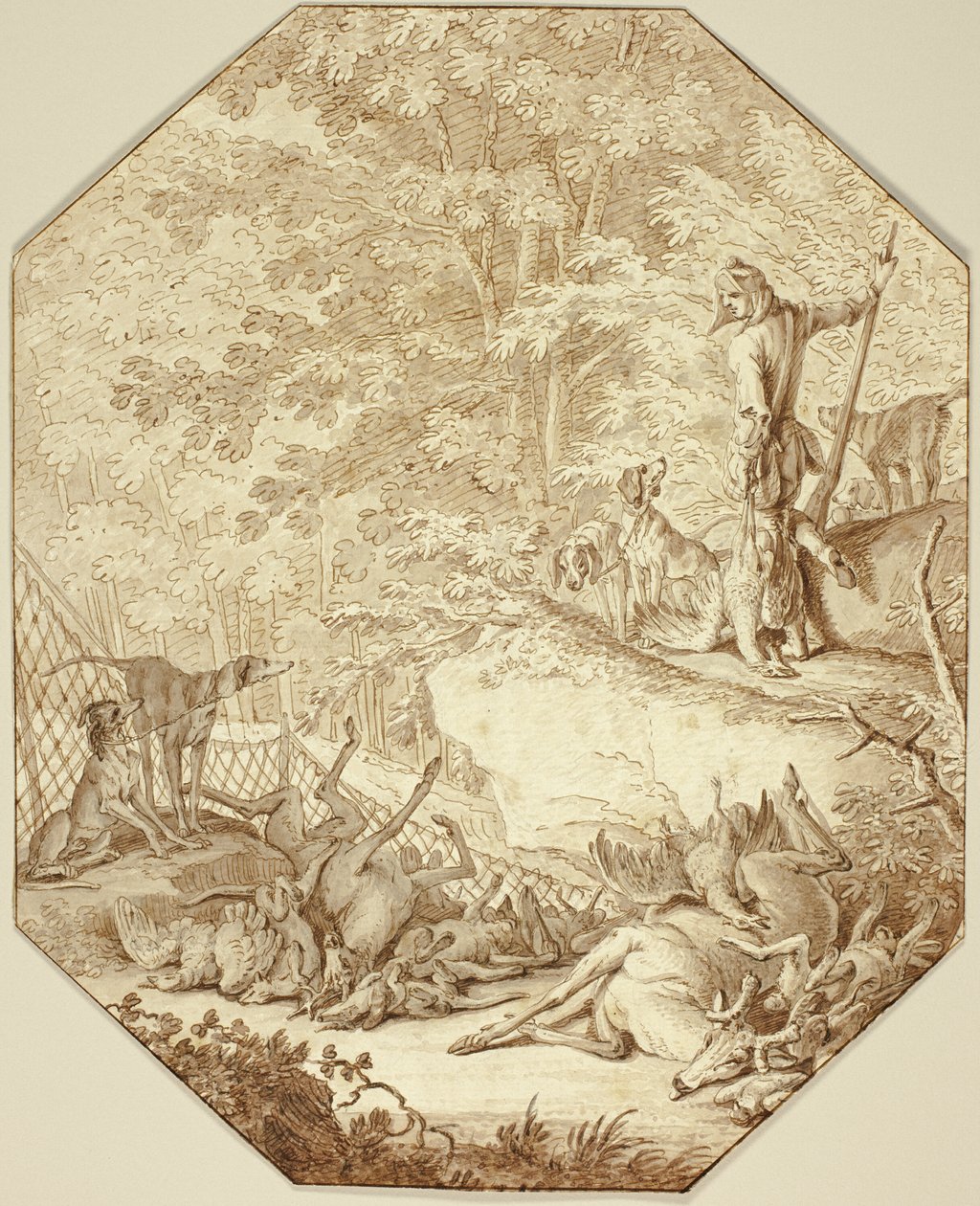 Pracowity myśliwy, wiosną autorstwa Johann Elias Ridinger