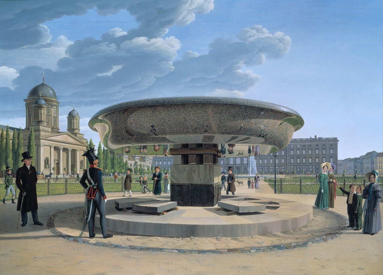 Niemiecki: Die Granitschale im Berliner Lustgarten Granitowa misa w Lustgarten, Berlin autorstwa Johann Erdmann Hummel