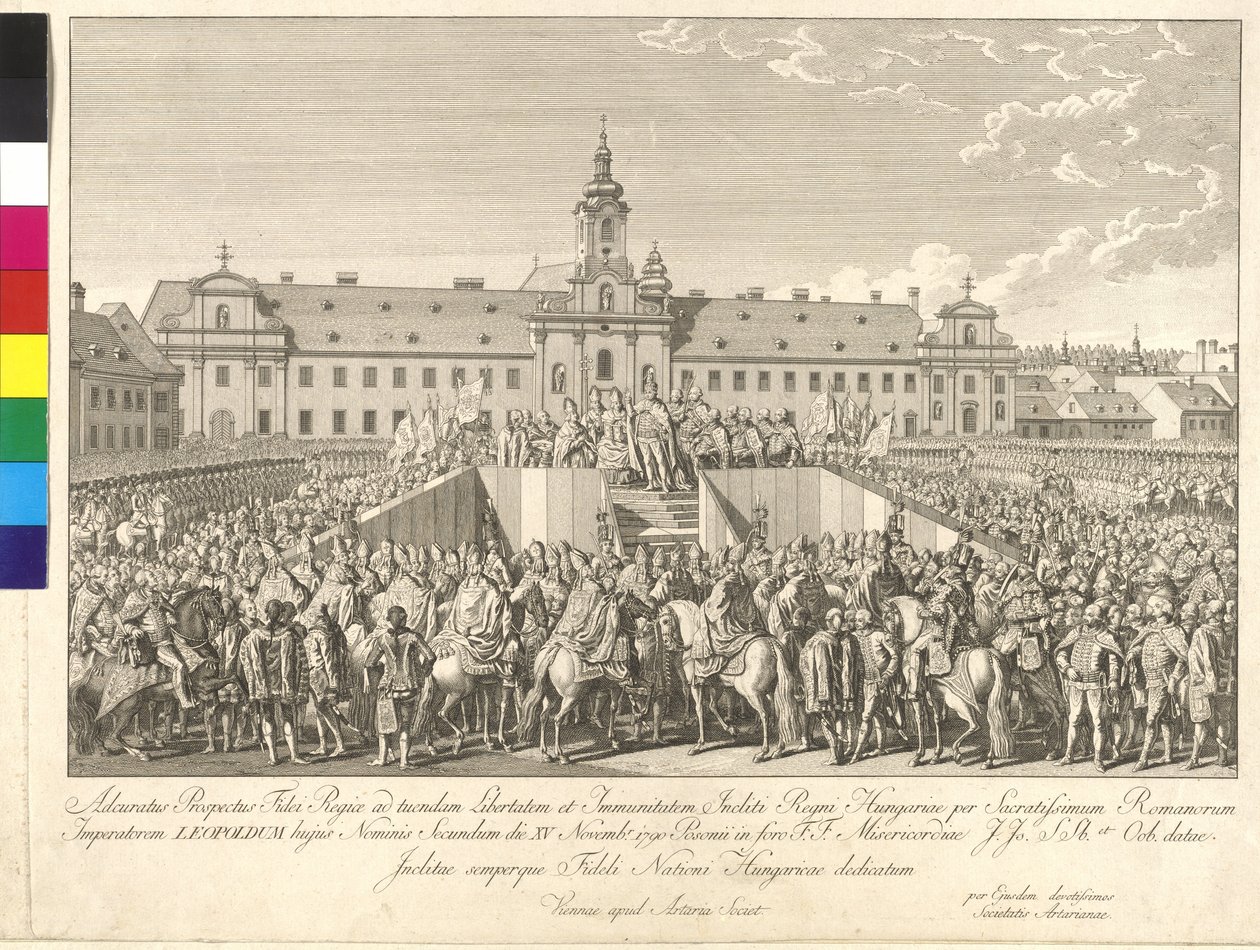 Koronacja cesarza Leopolda II na króla Węgier w Bratysławie 15 listopada 1790 r. autorstwa Johann Ernst Mansfeld