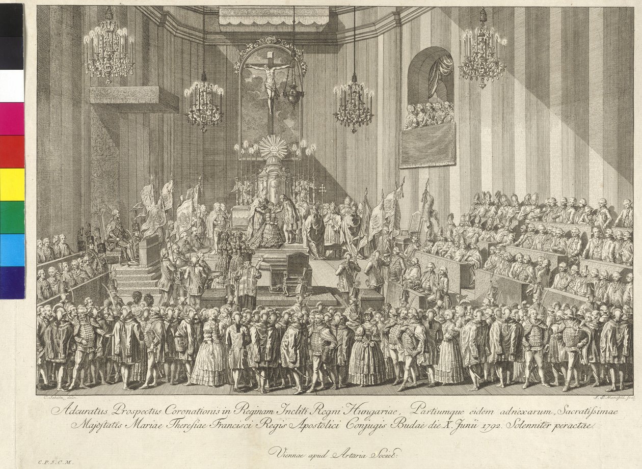 Koronacja cesarzowej Marii Teresy na królową Węgier 10 czerwca 1792 r. w Budapeszcie autorstwa Johann Ernst Mansfeld