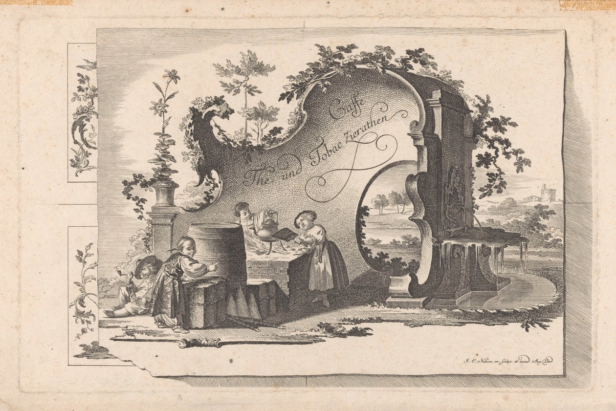 Kawa- i theehuis Cafe The and Tobacco Selection (tytuł serii na obiekcie) autorstwa Johann Esaias Nilson