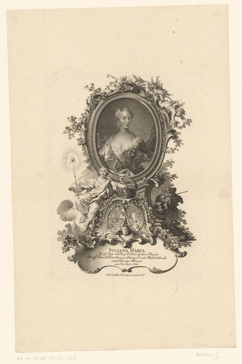 Portret Juliany Marii ze Szlezwiku Hollsteyn autorstwa Johann Esaias Nilson