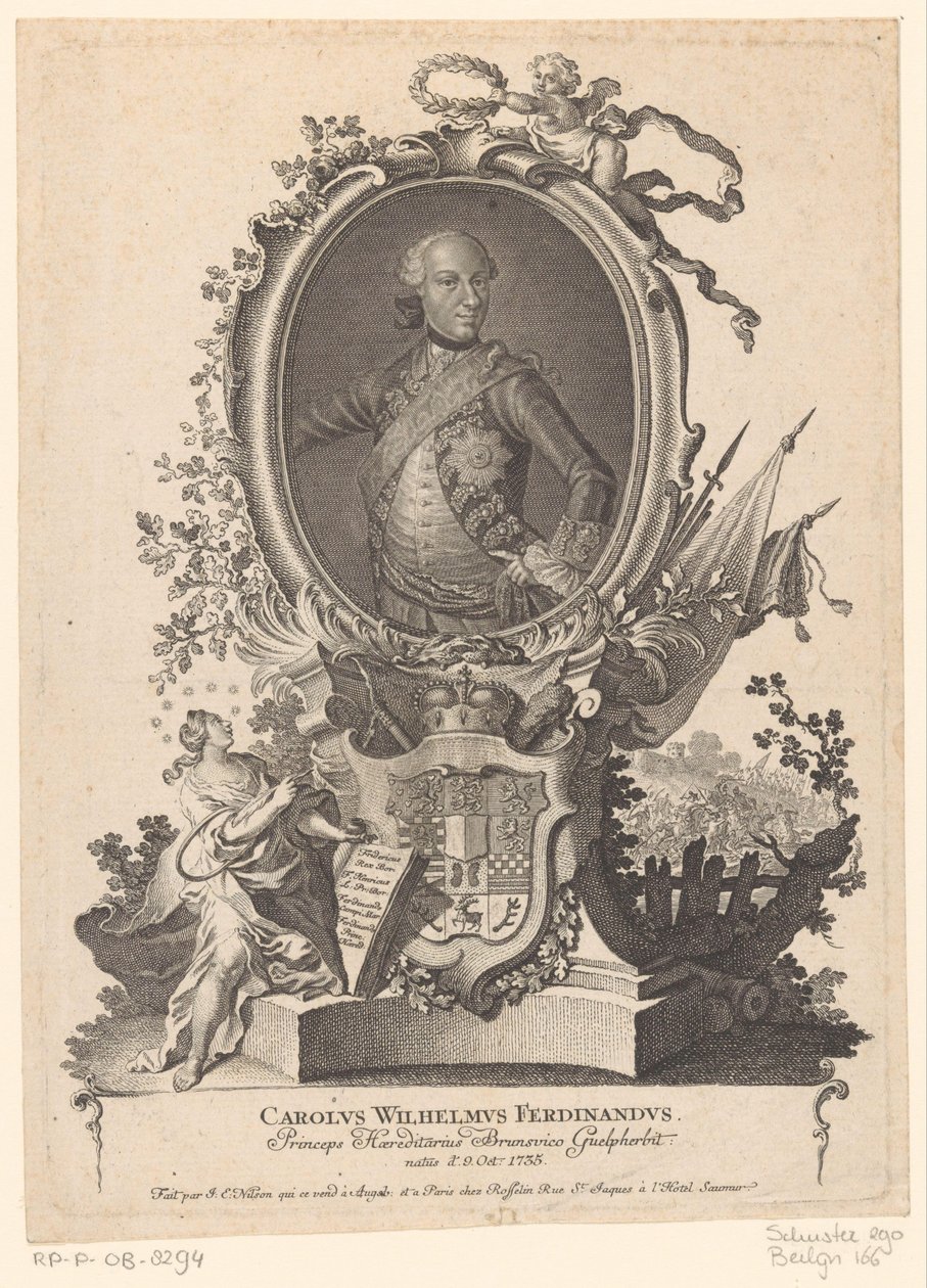 Portret Karela Willema Ferdynanda z Brunszwiku-Wolfenbüttel autorstwa Johann Esaias Nilson