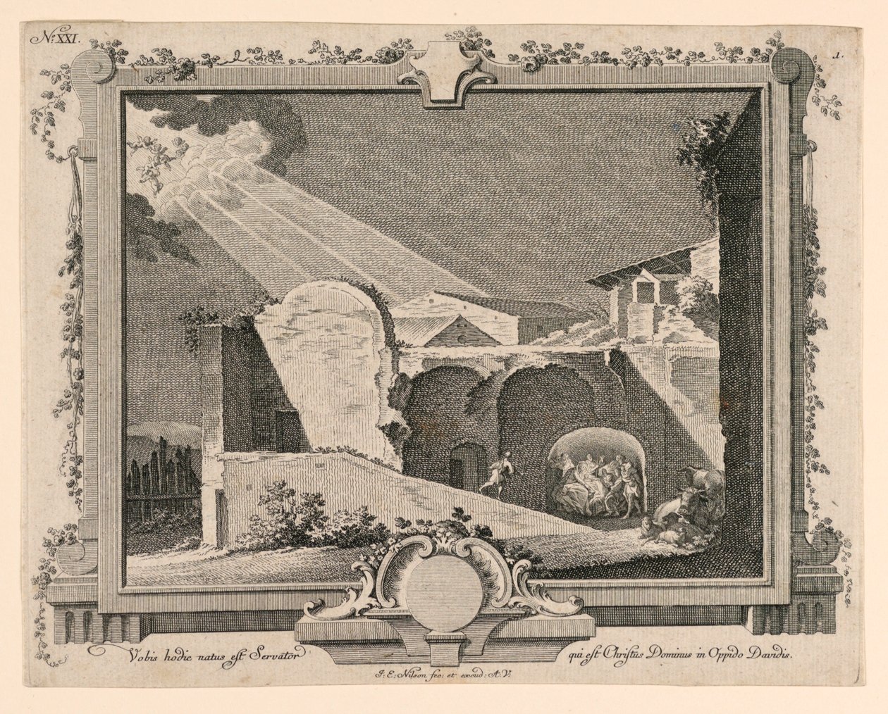 Dzisiaj narodził się wam Zbawiciel, którym jest Chrystus Pan w Mieście Dawidowym.” autorstwa Johann Esaias Nilson