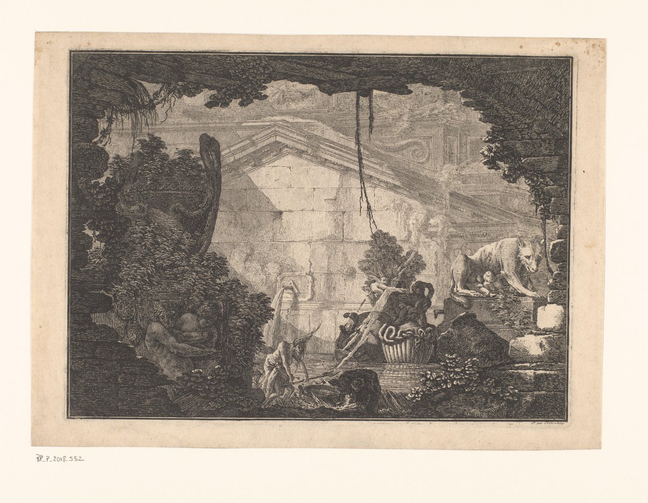 Architektura Capriccio z figurami autorstwa Johann Ferdinand Hetzendorff von Hohenberg