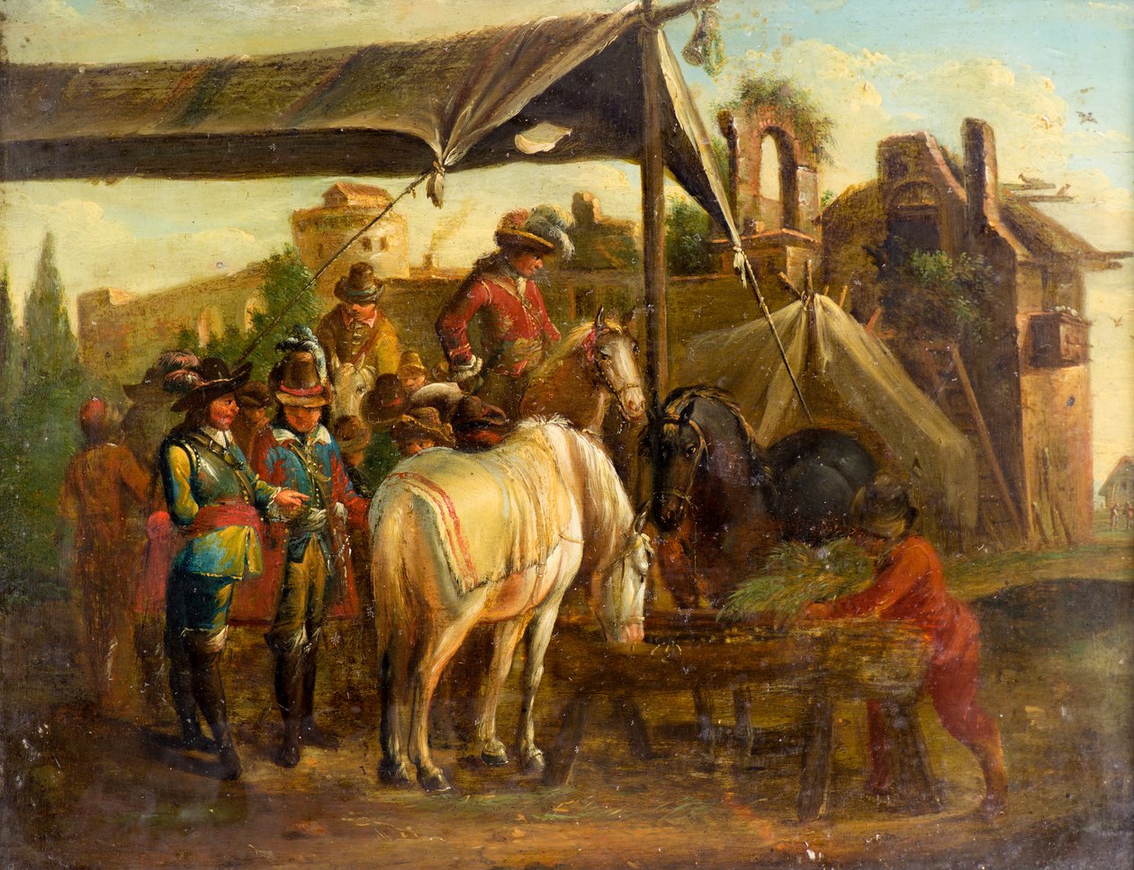 Targ koni autorstwa Johann Friedrich (manner of) Morgenstern