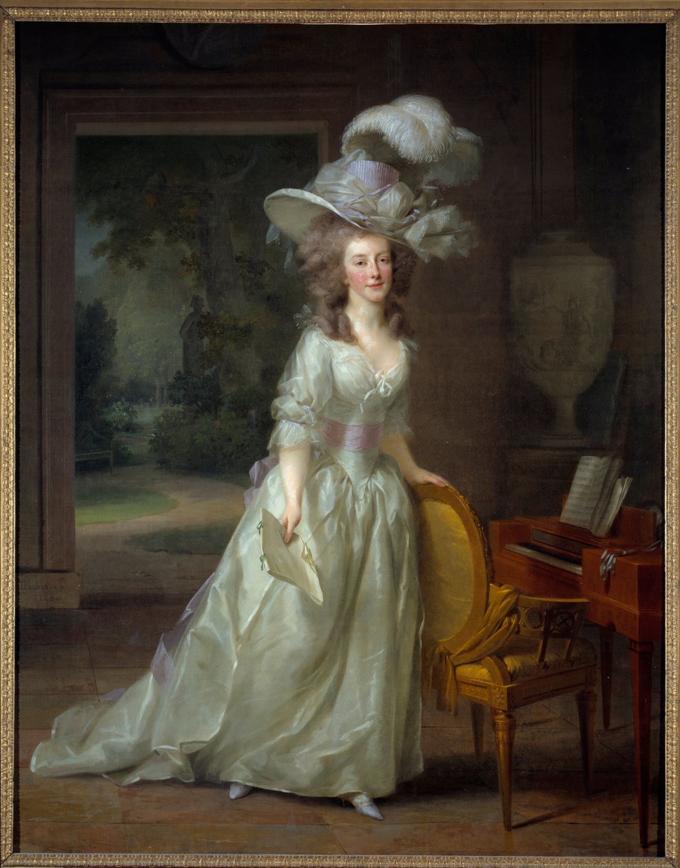 Portrait en pied de Frederique Louise Wilhelmine, księżniczka Orange Nassau (1770-1819) Obraz Friedricha Tischbeina (1750-1812) 1788 Nd. 2,1x1,65 m Bordeaux, musee des Beaux Arts - Pełnowymiarowy portret księżniczki Fryderyki Louise Wilhelminy Orańskiej autorstwa Johann Friedrich August Tischbein
