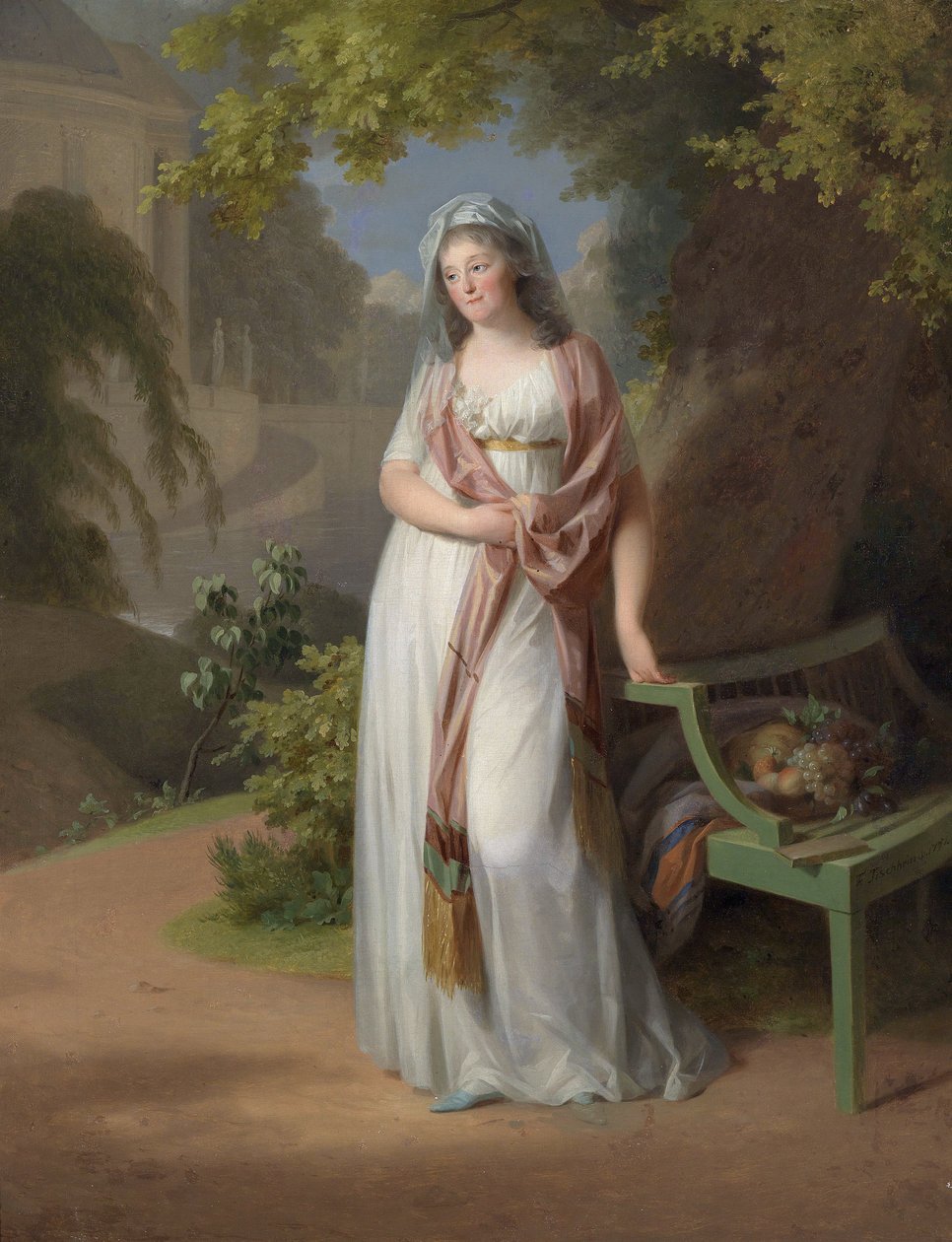 Portret margrabiny Luise von Anhalt-Dessau (Anhalt Dessau) (1750-1811) (Louise de Brandenburg Schwedt) par Tischbein, Johann Friedrich August (1750-1812). Olej na płótnie, format : 94x72 autorstwa Johann Friedrich August Tischbein