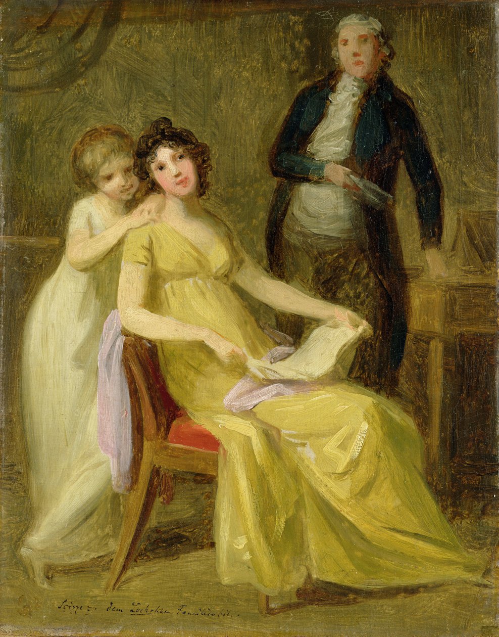 Szkic do portretu grupowego rodziny bankowej Loehr, c.1801-02 autorstwa Johann Friedrich August Tischbein