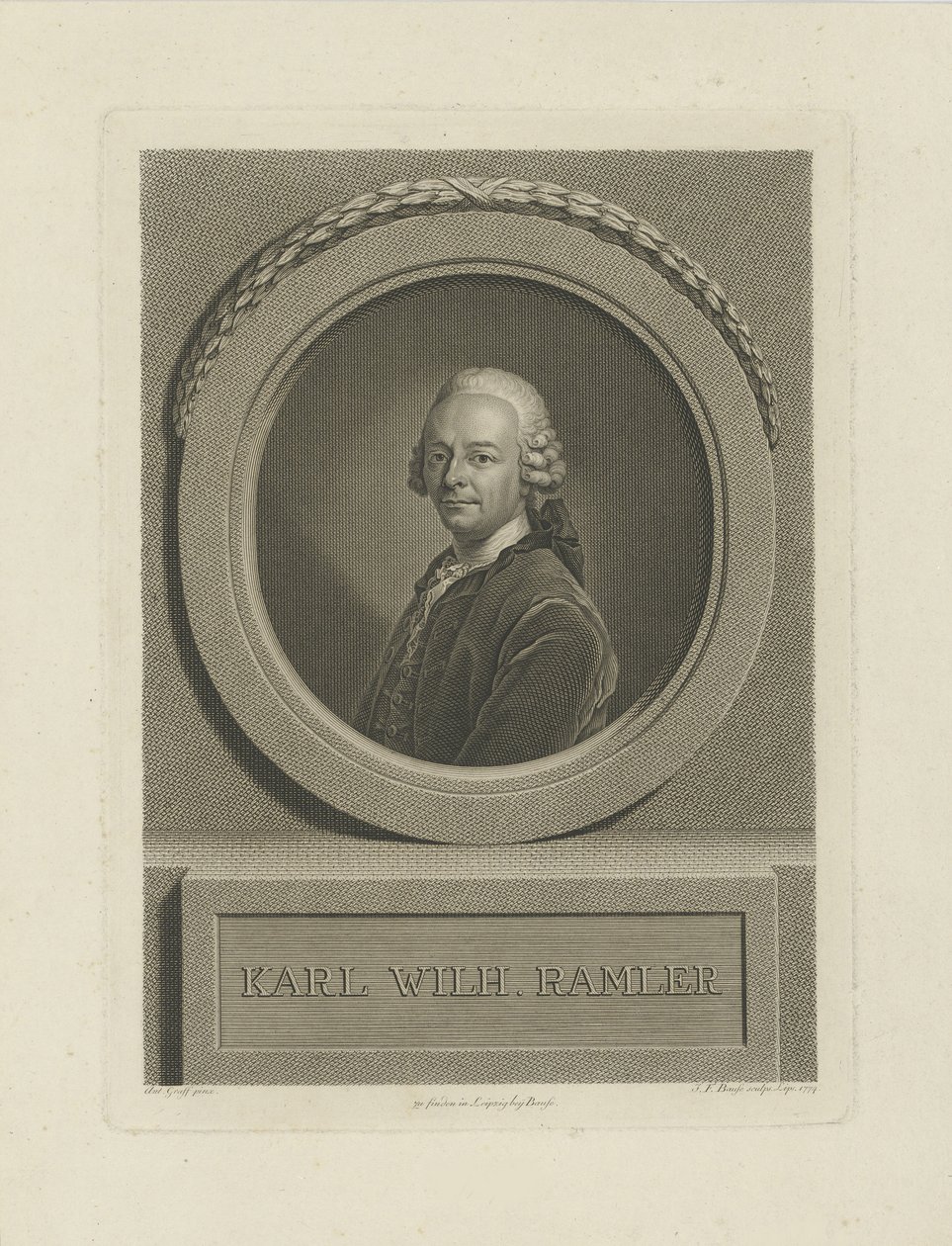 Portret Karla Wilhelma Ramlera 1725-1798, 1774. autorstwa Johann Friedrich Bause