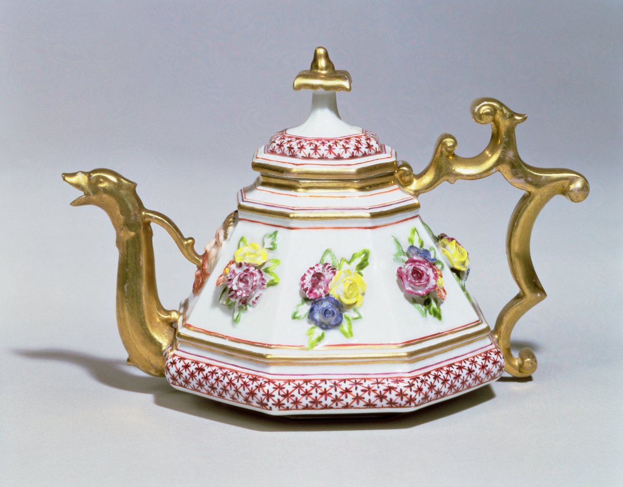 Ośmiokątny czajniczek Miśnia, porcelana z ok. 1718 r. autorstwa Johann Friedrich Bottger