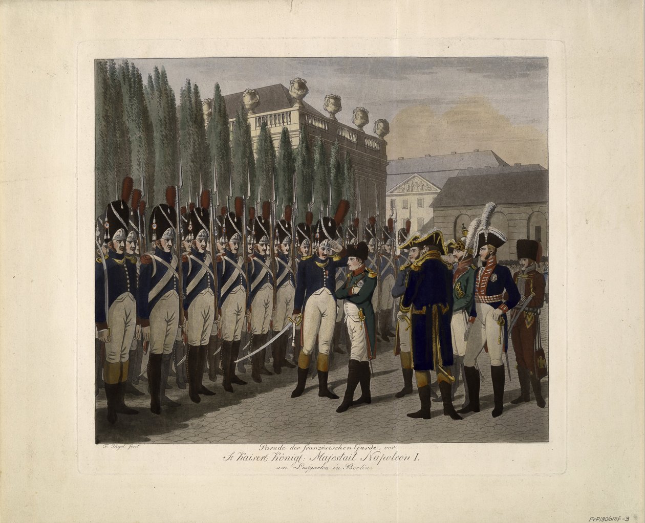 Parada Gwardii Francuskiej w Lustgarten w Berlinie 1806, 1806 autorstwa Johann Friedrich Jügel