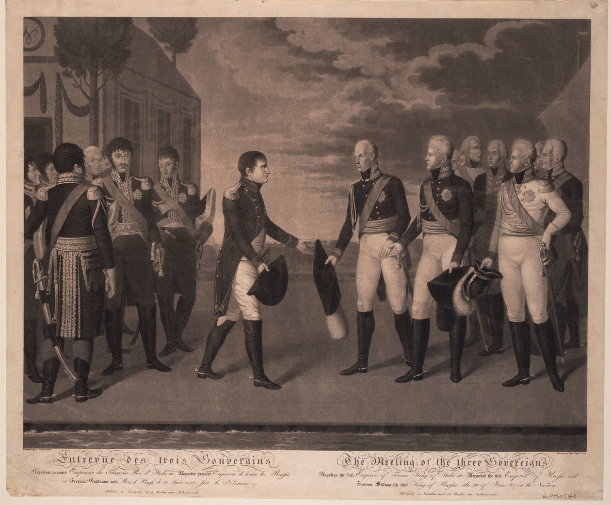 Tilsit Spotkanie Trzech Monarchów w lipcu 1807, 1808 autorstwa Johann Friedrich Jügel