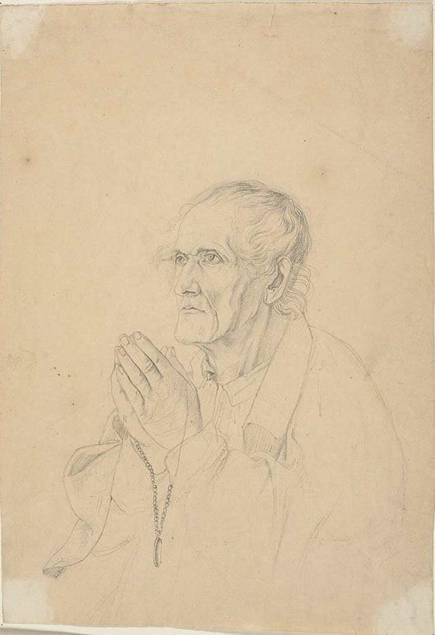 Modlący się stary człowiek autorstwa Johann Friedrich Overbeck