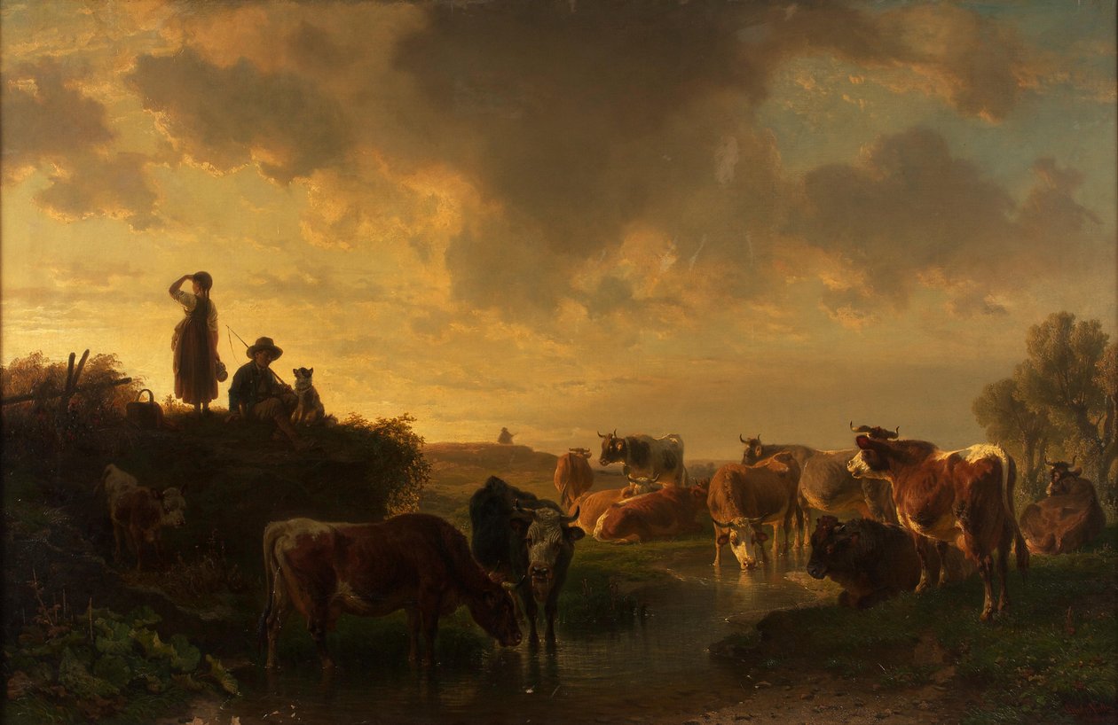 Wieczór na pastwisku autorstwa Johann Friedrich Voltz