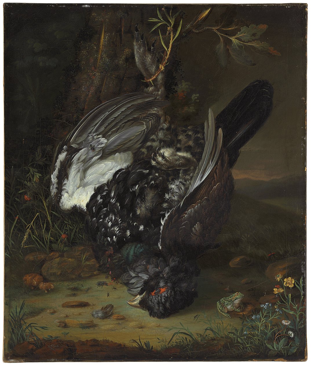 Cieśnina w zalesionym krajobrazie, 1747 autorstwa Johann Friedrich von Grooth