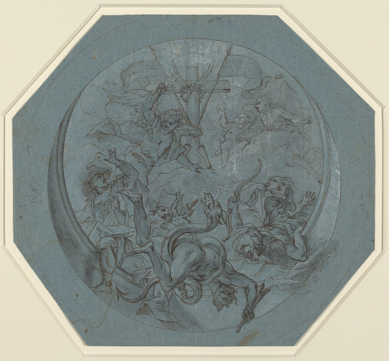 Święty Michał pokonujący herezję i szatana autorstwa Johann Georg Bergmuller