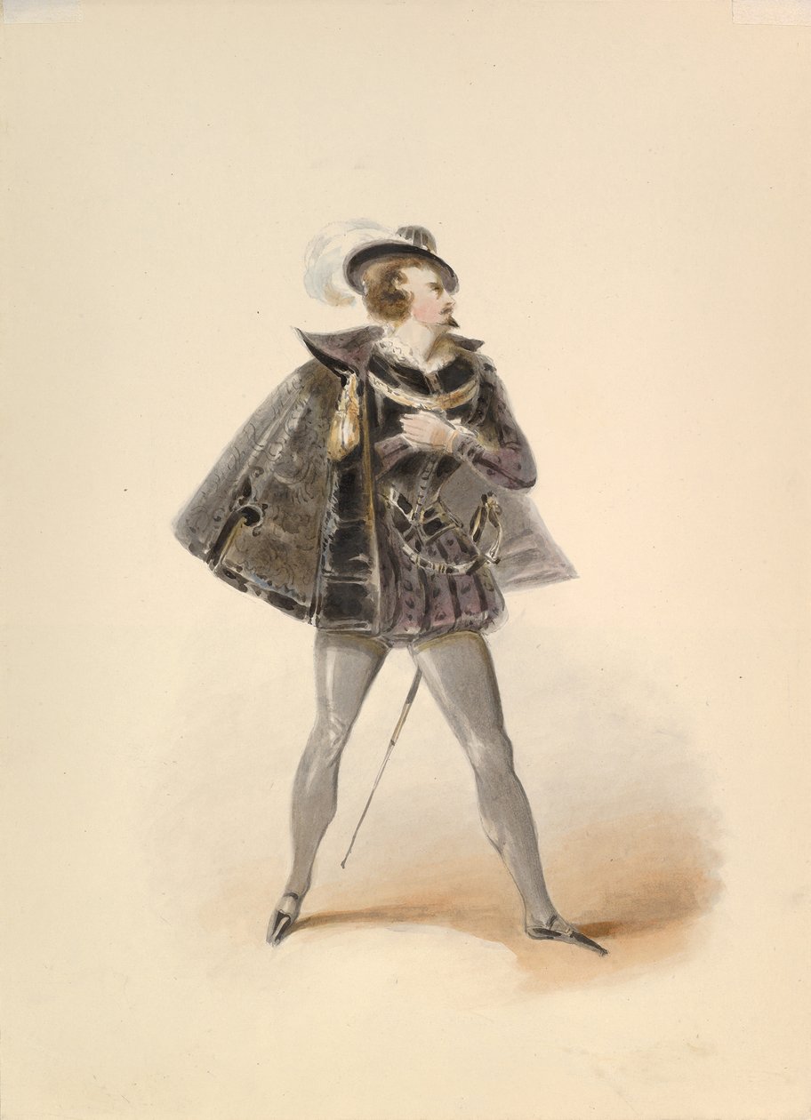 Studium kostiumowe dla Belmonte w porwaniu z seraju W.A. Mozarta, ca. 1830-50. autorstwa Johann Georg Christoph Fries