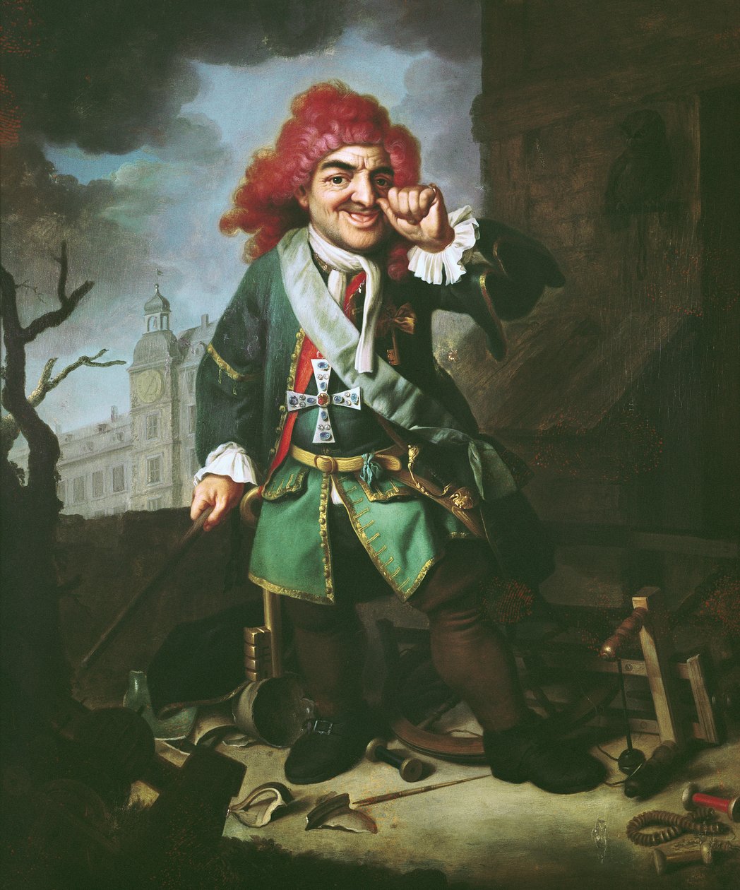 Portret Clemensa Perkeo, głupca na dworze w Heidelbergu autorstwa Johann Georg Dathan