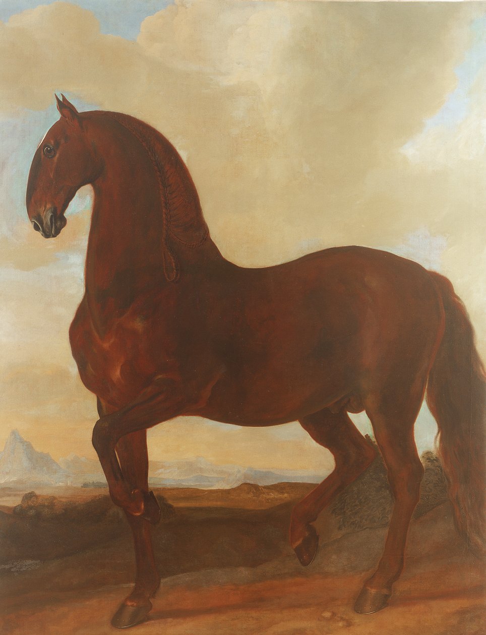Gniady ogier w stadninie Eisgruber autorstwa Johann Georg Hamilton