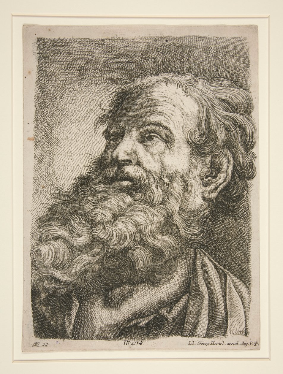 Głowa mężczyzny (apostoła?) autorstwa Johann Georg Hertel