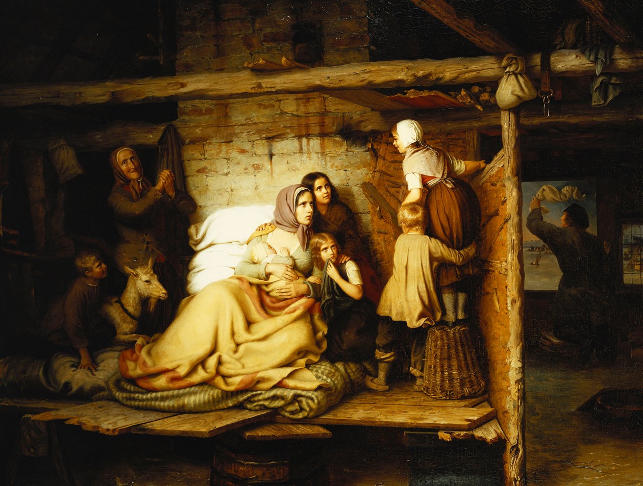 Powódź; Die Überschwemten, 1846 autorstwa Johann Georg Meyer