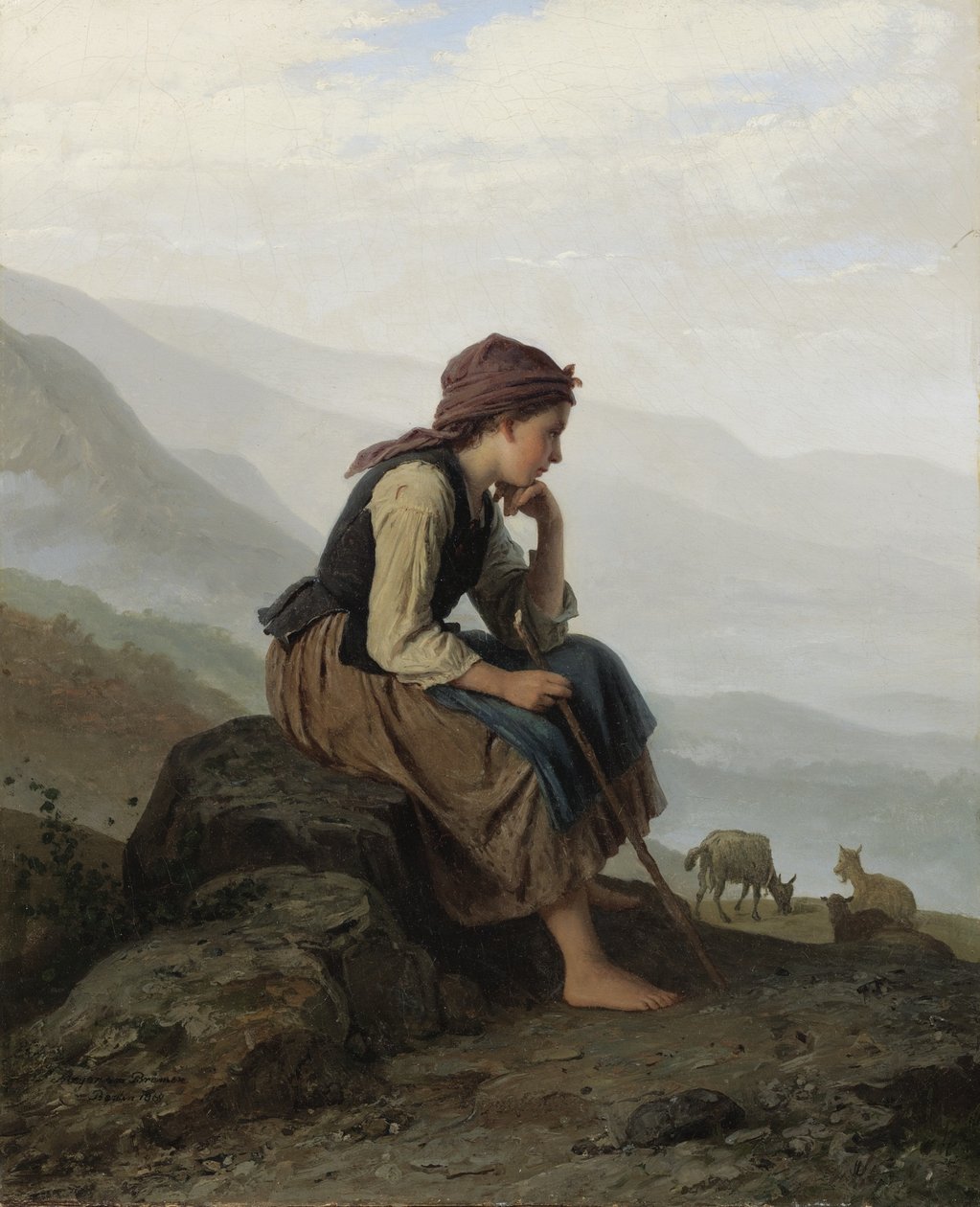 Mały pasterz kóz autorstwa Johann Georg Meyer