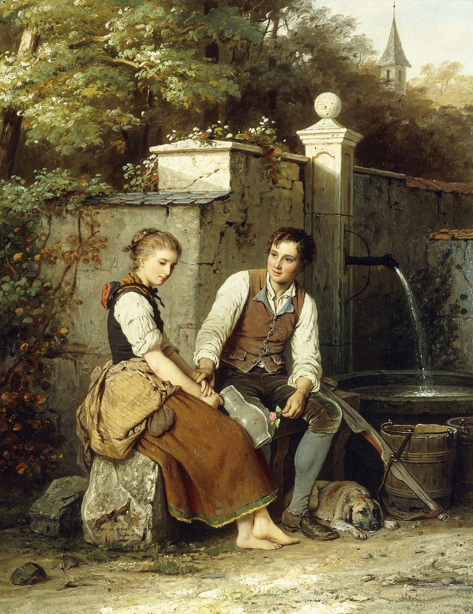 Przy studni, 1872 autorstwa Johann Georg Meyer von Bremen