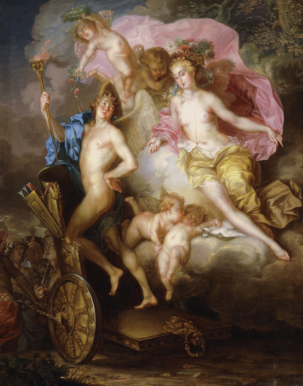 Triumf Wenus i Kupidyna z rydwanem Kupidyna, autorstwa Johann Georg Platzer