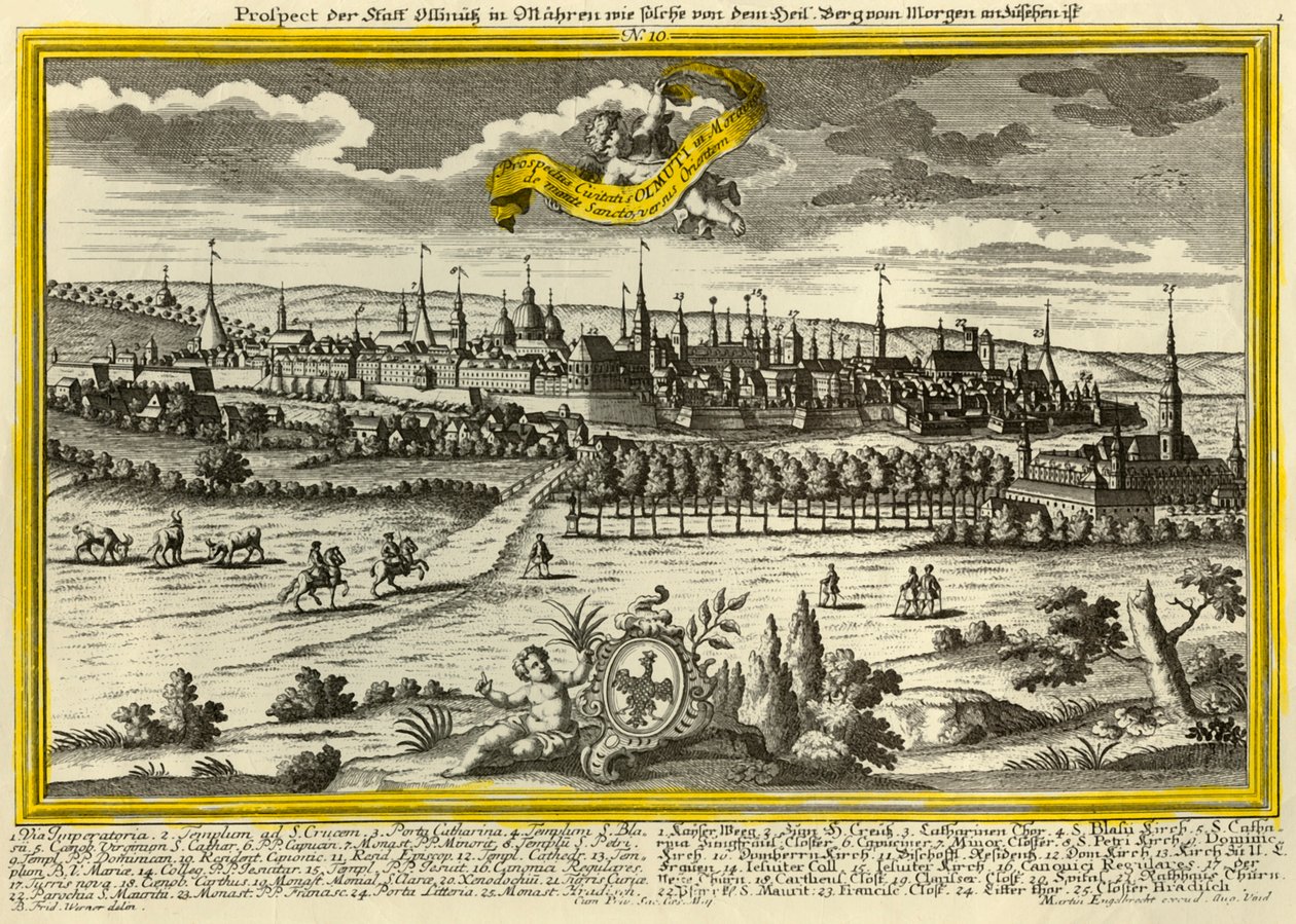 Ołomuniec, ok. 1740 r. autorstwa Johann Georg Ringlin