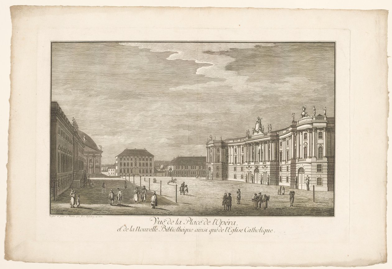 Widok na Bebelplatz w Berlinie z Alte Bibliothek i Starym Pałacem i Sint-Hedwigskathedraal Widok na Place de l