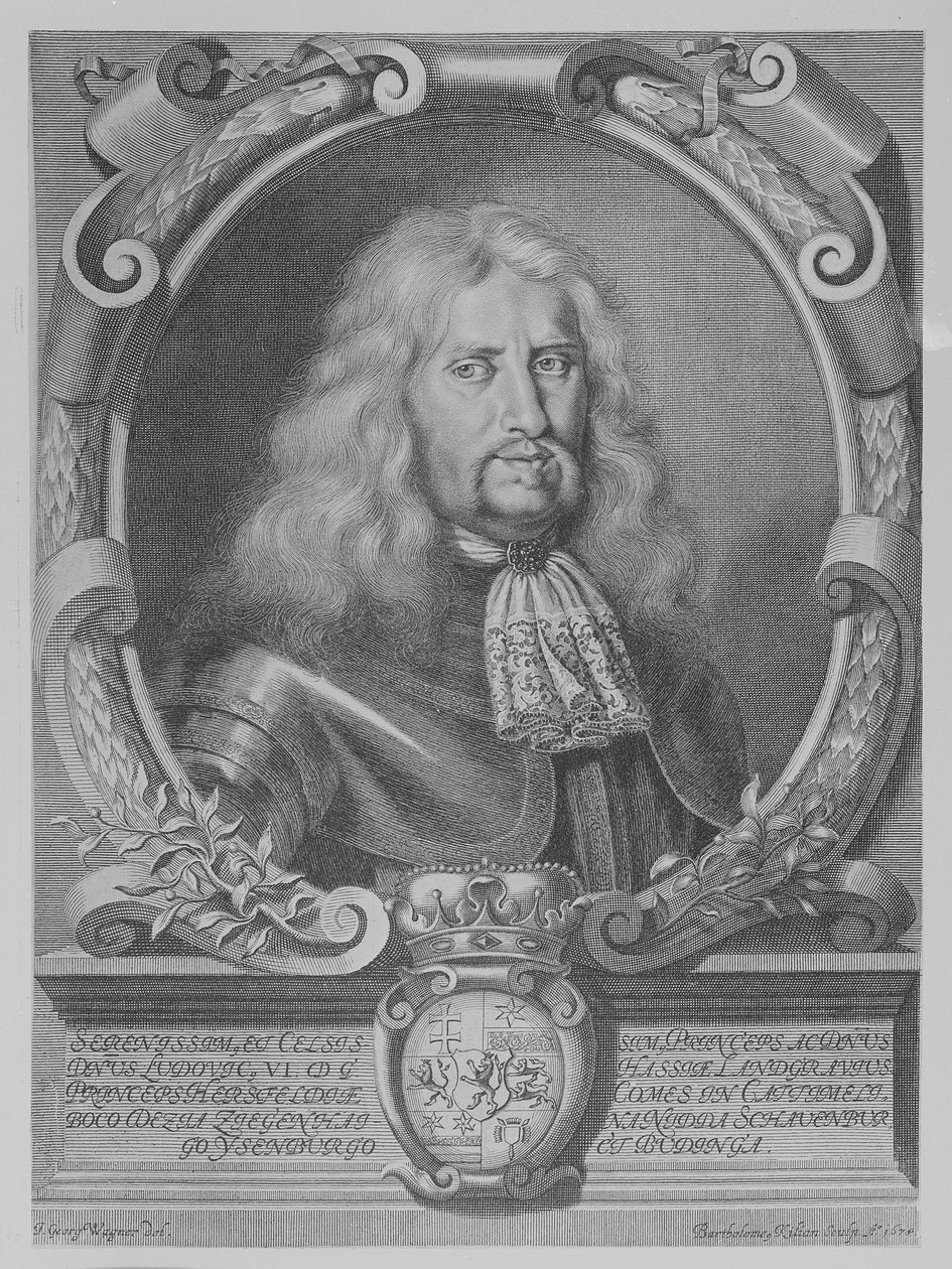 Ludwik VI, Landgraf Hesji-Darmstadt, sztychowany przez Bartłomieja Kiliana II, 1678 autorstwa Johann Georg Wagner