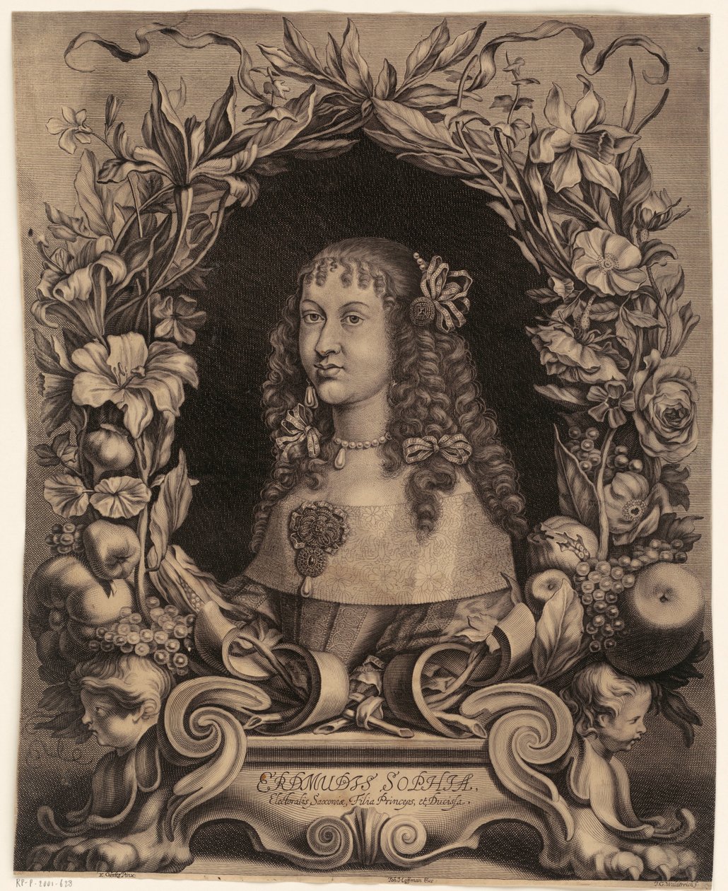 Portret Erdmuthe Sophia, margrabiny Brandenburg-Bayreuth autorstwa Johann Georg Waldreich