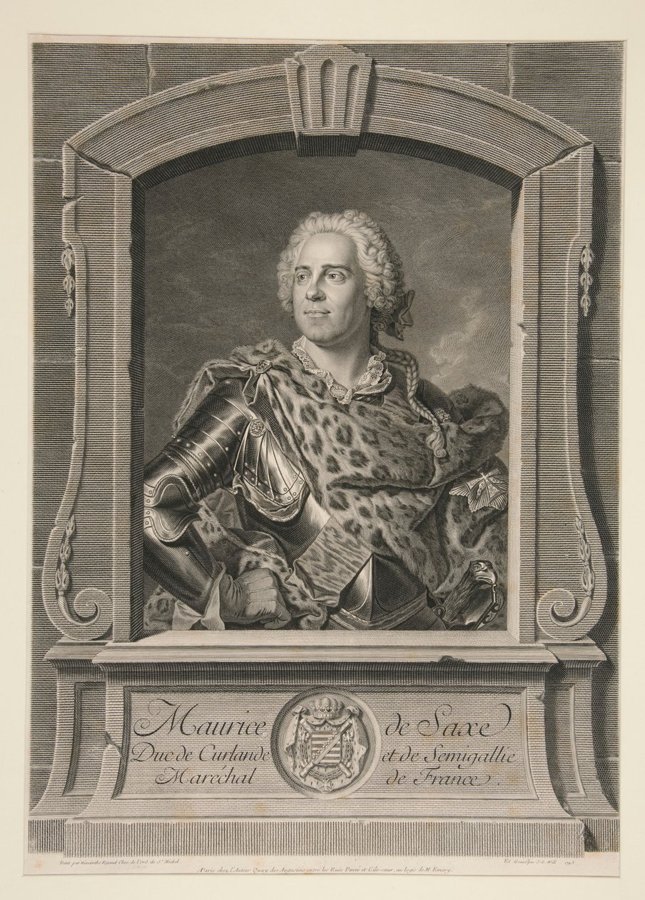 Maurycy Saksonii, książę Kurlandii i Semigalii, marszałek Francji autorstwa Johann Georg Wille