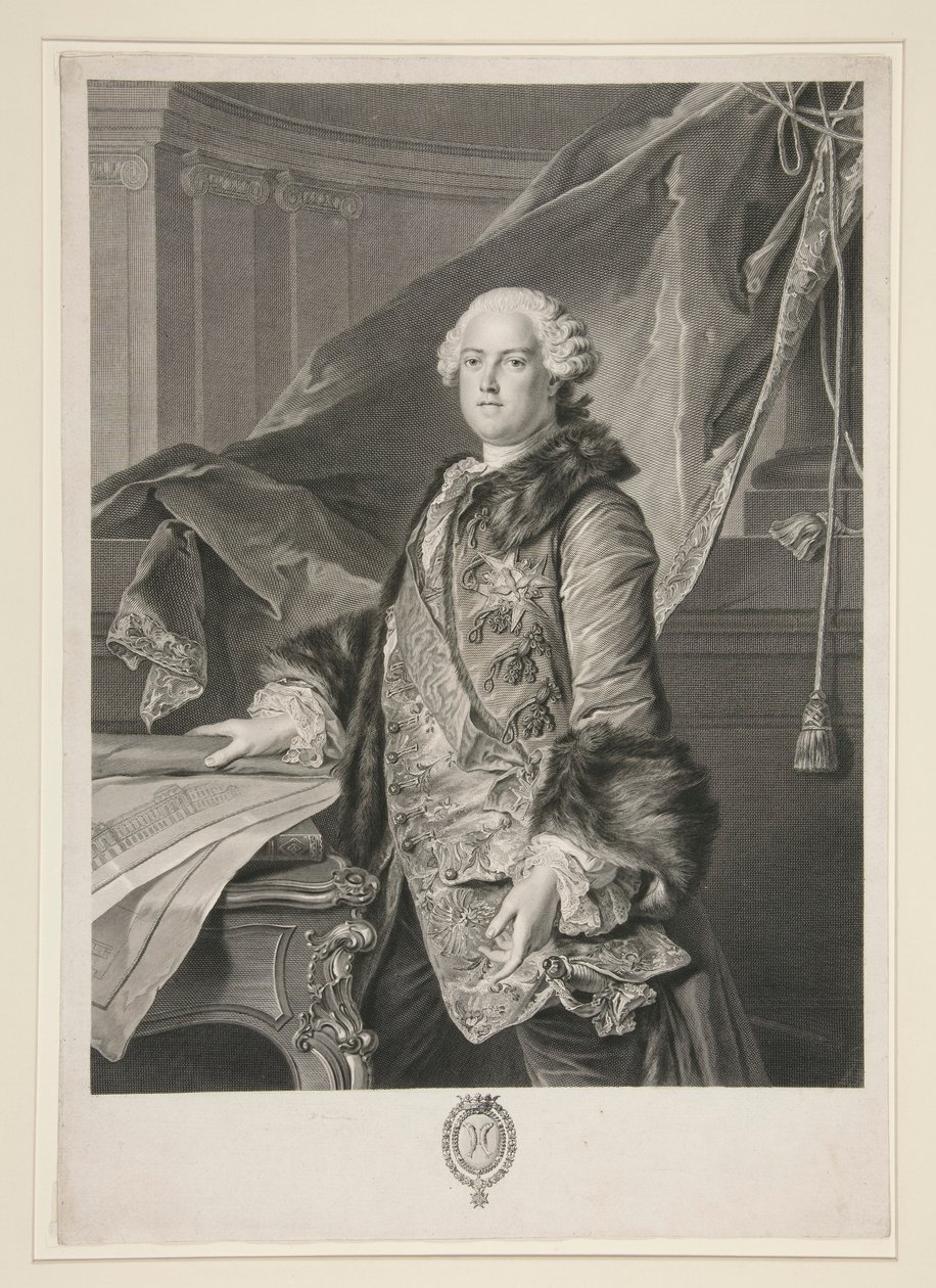 Portret Abla Francois Poissona de Vandi?res, markiza Marigny (1727-1781) autorstwa Johann Georg Wille