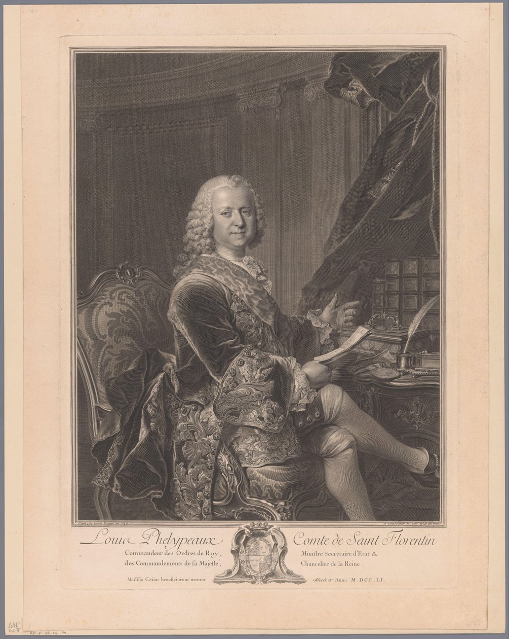 Portret Louisa Phélypeaux de Saint-Florentin autorstwa Johann Georg Wille