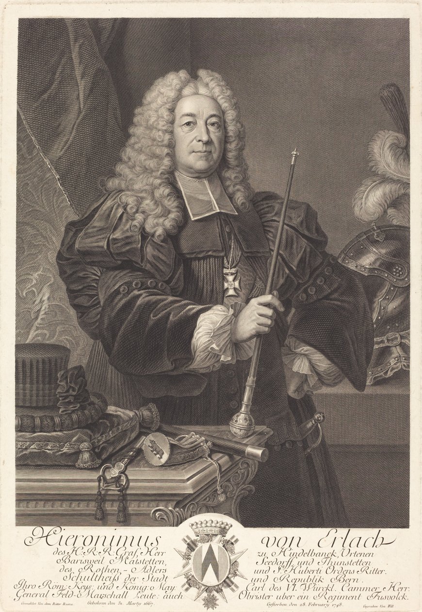 Jan z Erlacha autorstwa Johann Georg Wille after Carlo Francesco Rusca, Cavalier