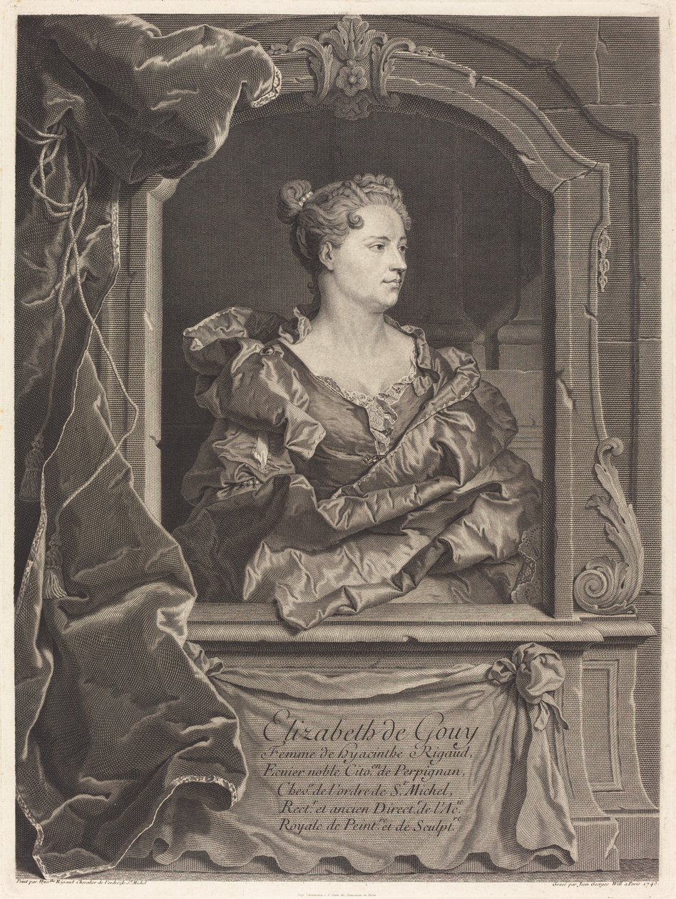 Elizabeth de Gouy, żona Hyacinthe Rigaud autorstwa Johann Georg Wille after Hyacinthe Rigaud