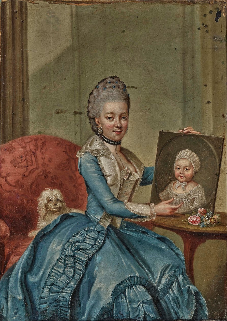 Friederike Caroline Luise z Hesji-Darmstadt 1752-1782, księżna Meklemburgii-Strelitz. autorstwa Johann Georg Ziesenis the Younger
