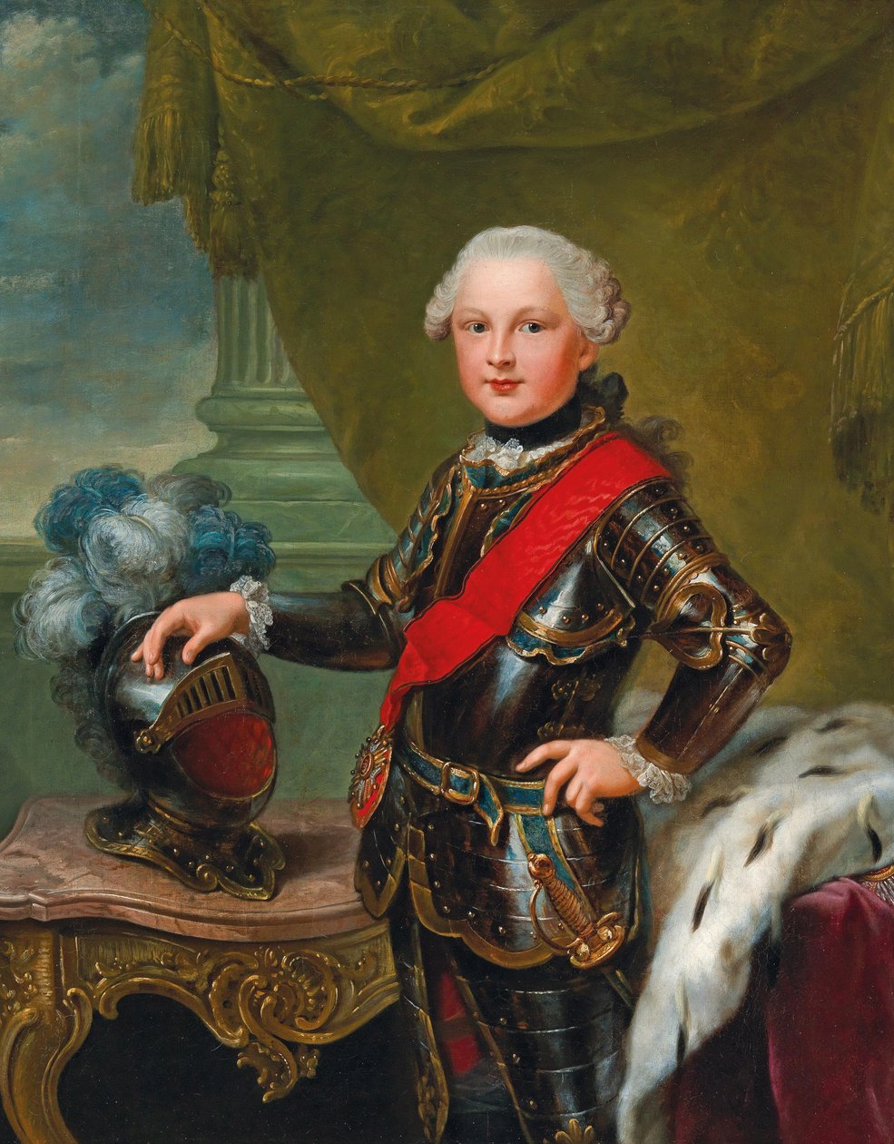 Portret Karola II Sierpień 1746-1795, księcia Zweibrücken, ok. 1757. autorstwa Johann Georg Ziesenis the Younger