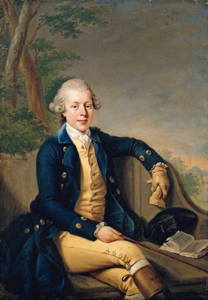 Portret Ernesta II, księcia Saxe-Gotha-Altenburg 1745-1804, 1768. autorstwa Johann Georg Ziesenis the Younger