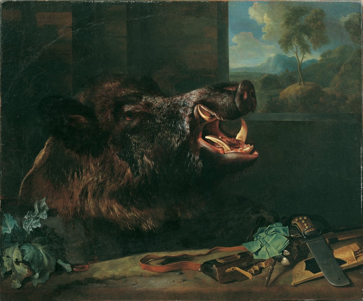 dzik martwa natura autorstwa Johann Georg de Hamilton