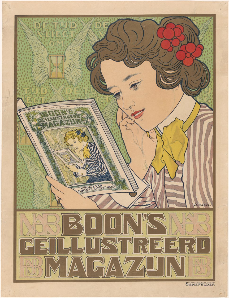 Plakat do Ilustrowanego Magazynu Boona autorstwa Johann Georg van Caspel