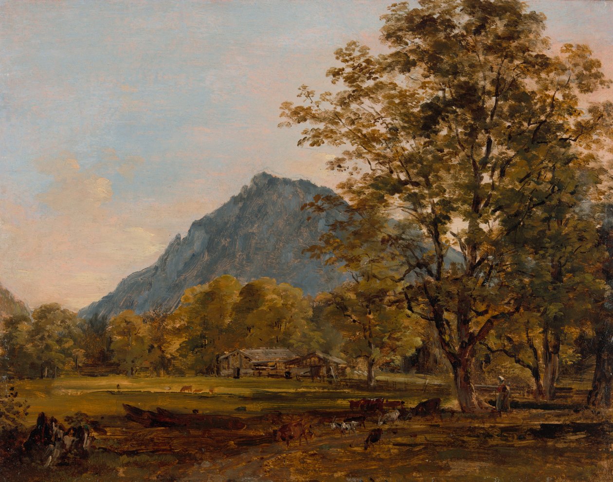 Dom wiejski w Alpach Bawarskich autorstwa Johann Georg von Dillis