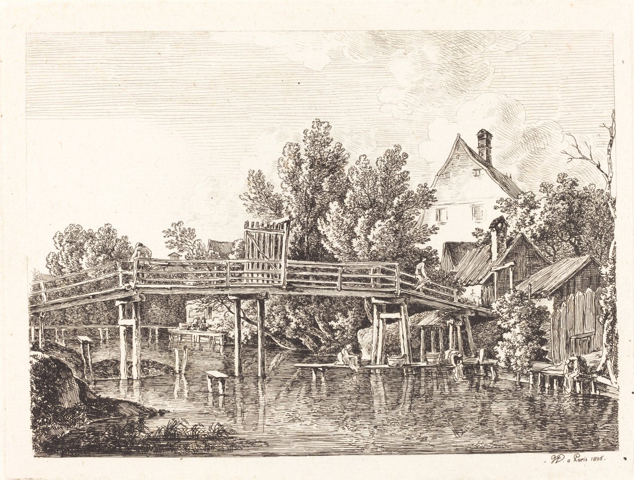 Mała kładka Isar autorstwa Johann Georg von Dillis