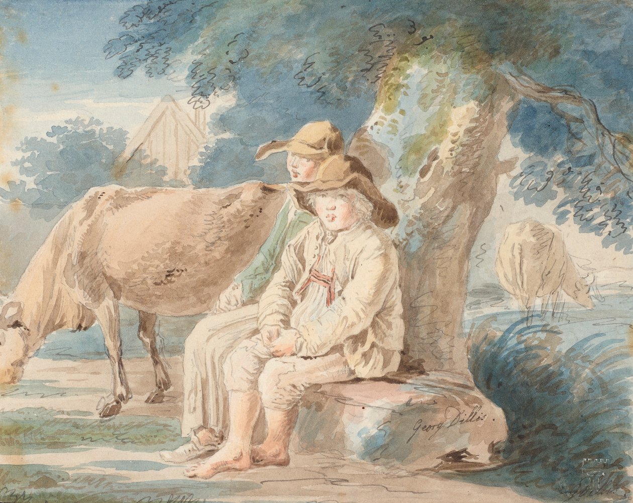 Chłopcy pod drzewem autorstwa Johann Georg von Dillis