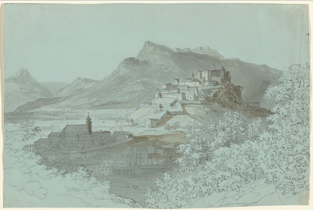 Widok na Salzburg autorstwa Johann Georg von Dillis